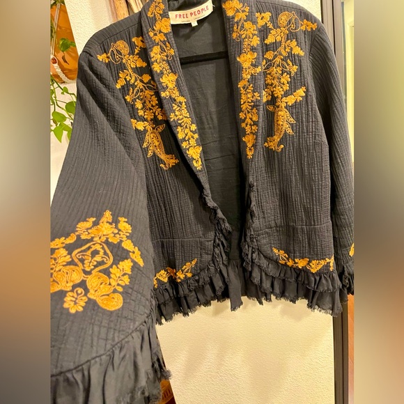 Free People Jackets & Blazers - Free people embroidered soft cotton jacket